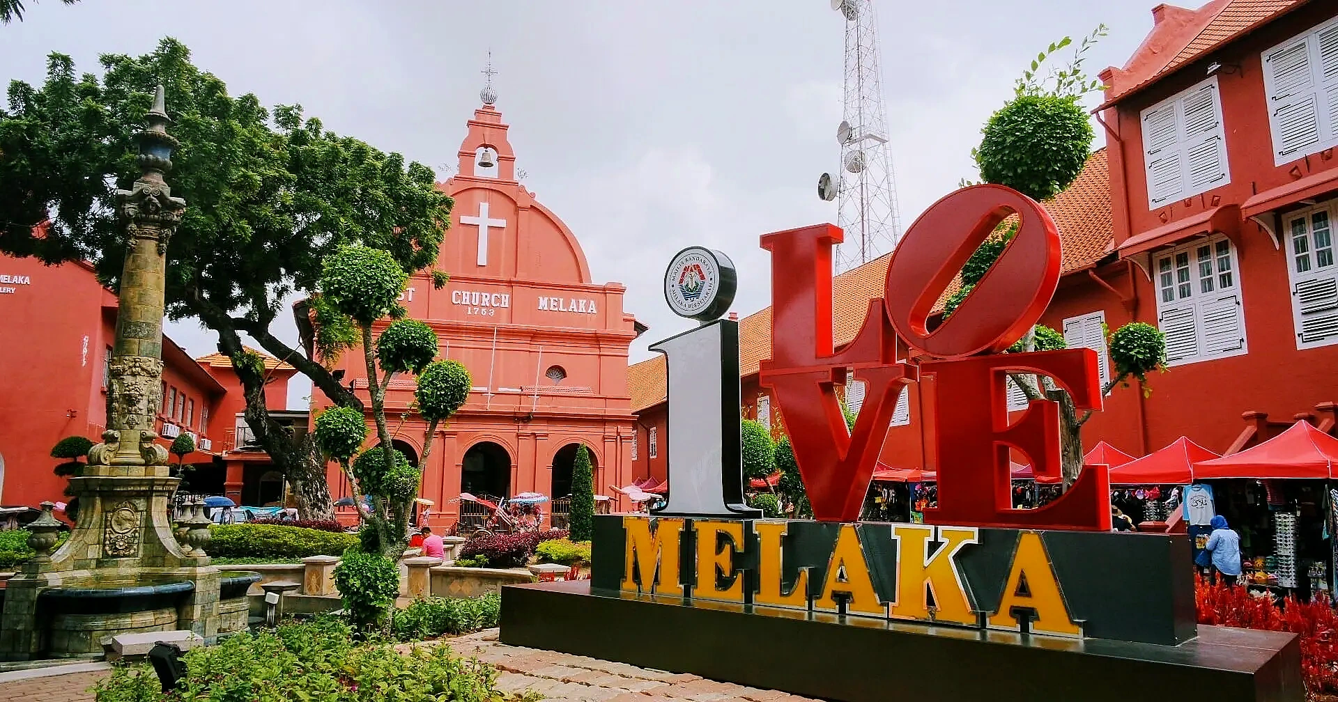 Dutch Square and Christ Church Melaka, a UNESCO heritage landmark